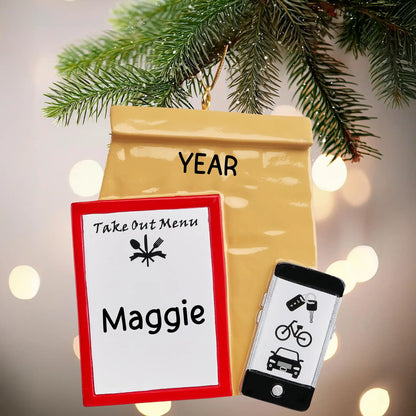 Take-Out To Go Uber Eats Christmas Ornament