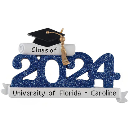 2024 Graduation Christmas Ornament - Blue