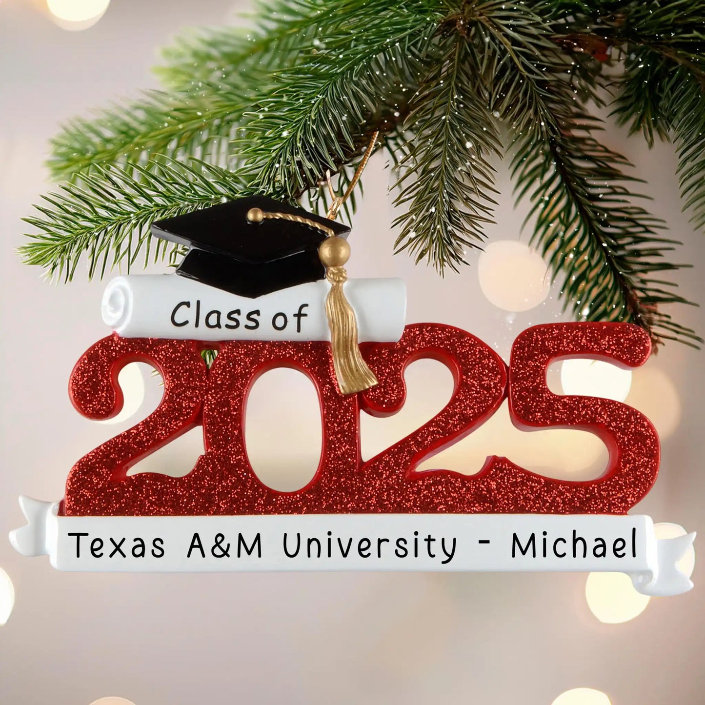 Class of 2025 - Personalized Graduation Ornament (Red)