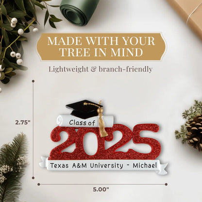 Class of 2025 - Personalized Graduation Ornament (Red)