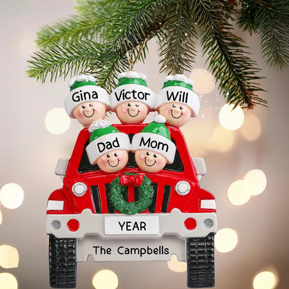 Adorno navideño SUV Familia de 5 