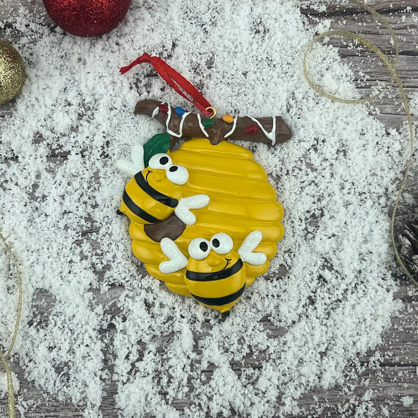 Honey Bees Couple Christmas Ornament