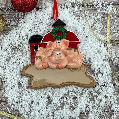 Pig Barn Christmas Ornament