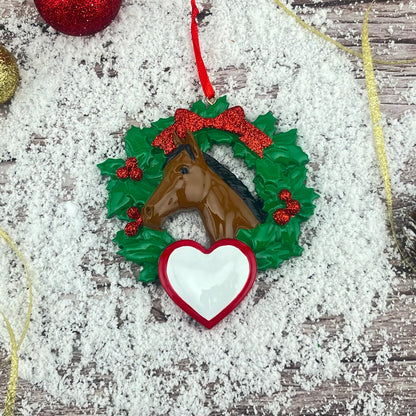 Horse Wreath Christmas Ornament
