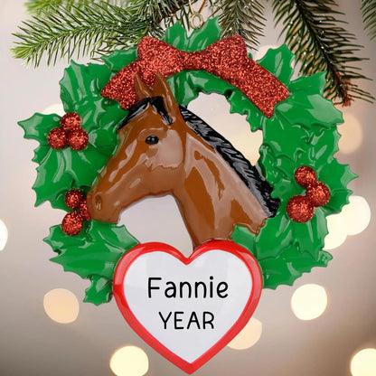 Horse Wreath Christmas Ornament