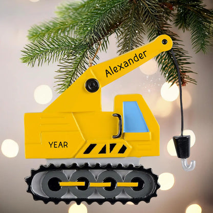 Construction Crane Personalized Ornament