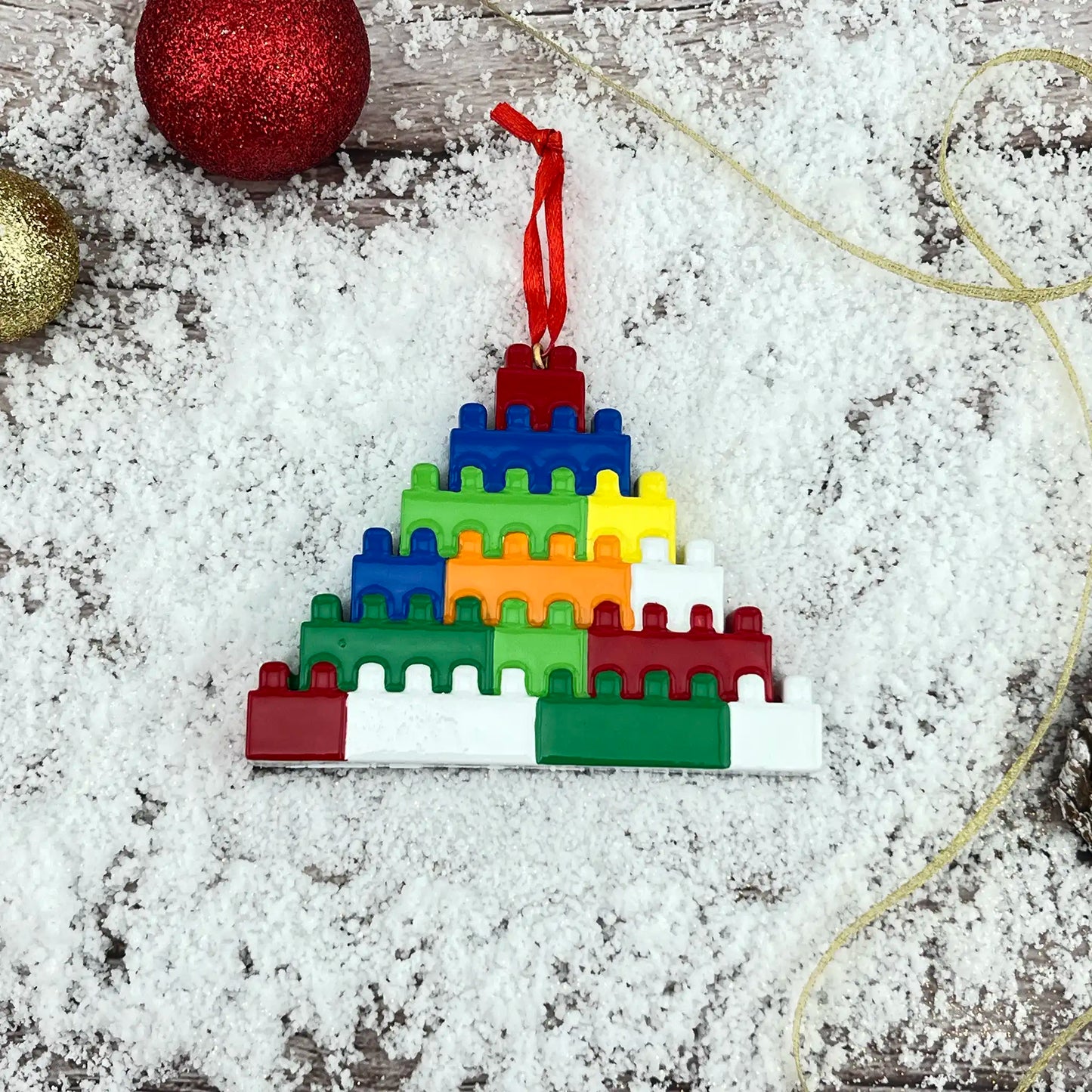 Lego Style Blocks Christmas Ornament