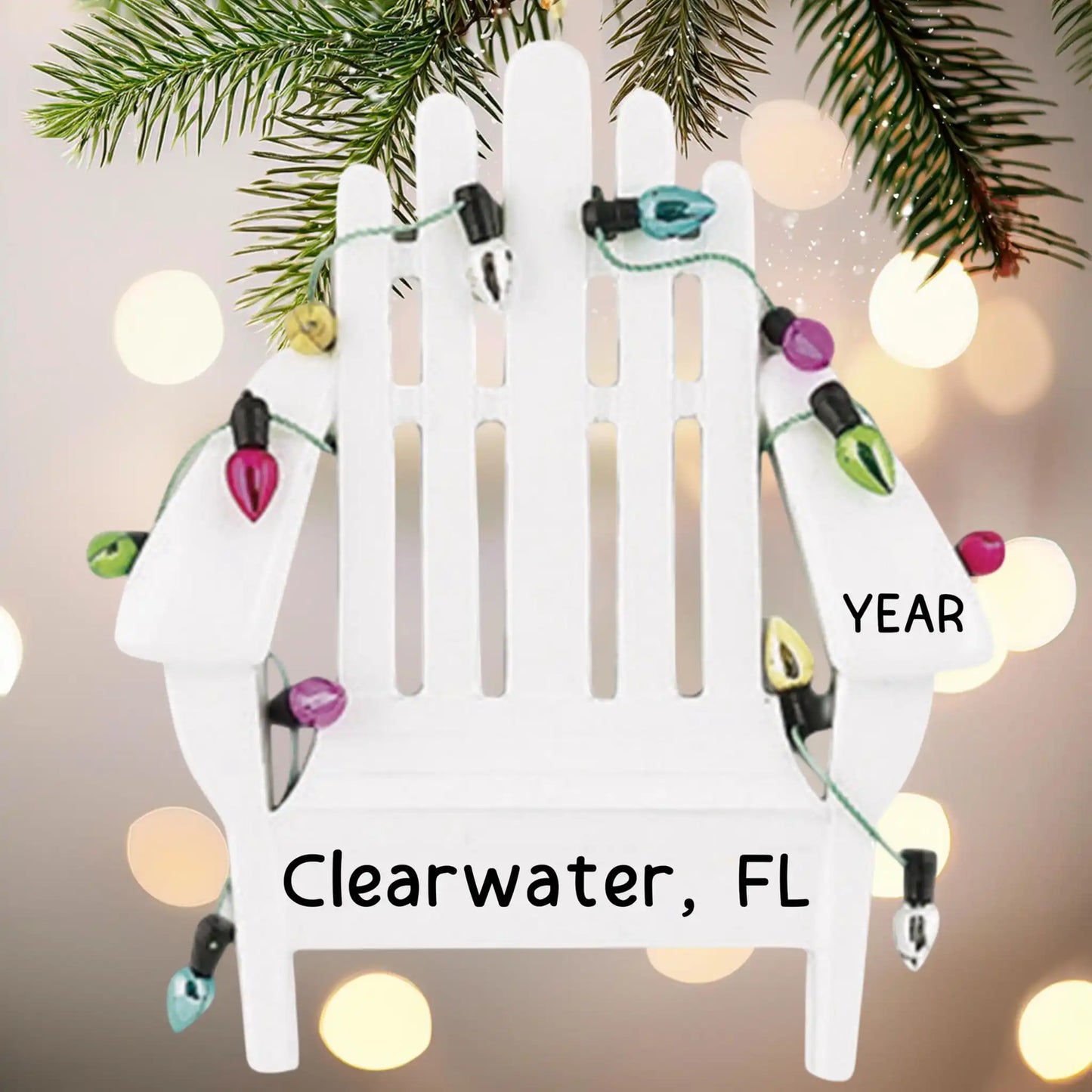 Adirondack White Christmas Ornament