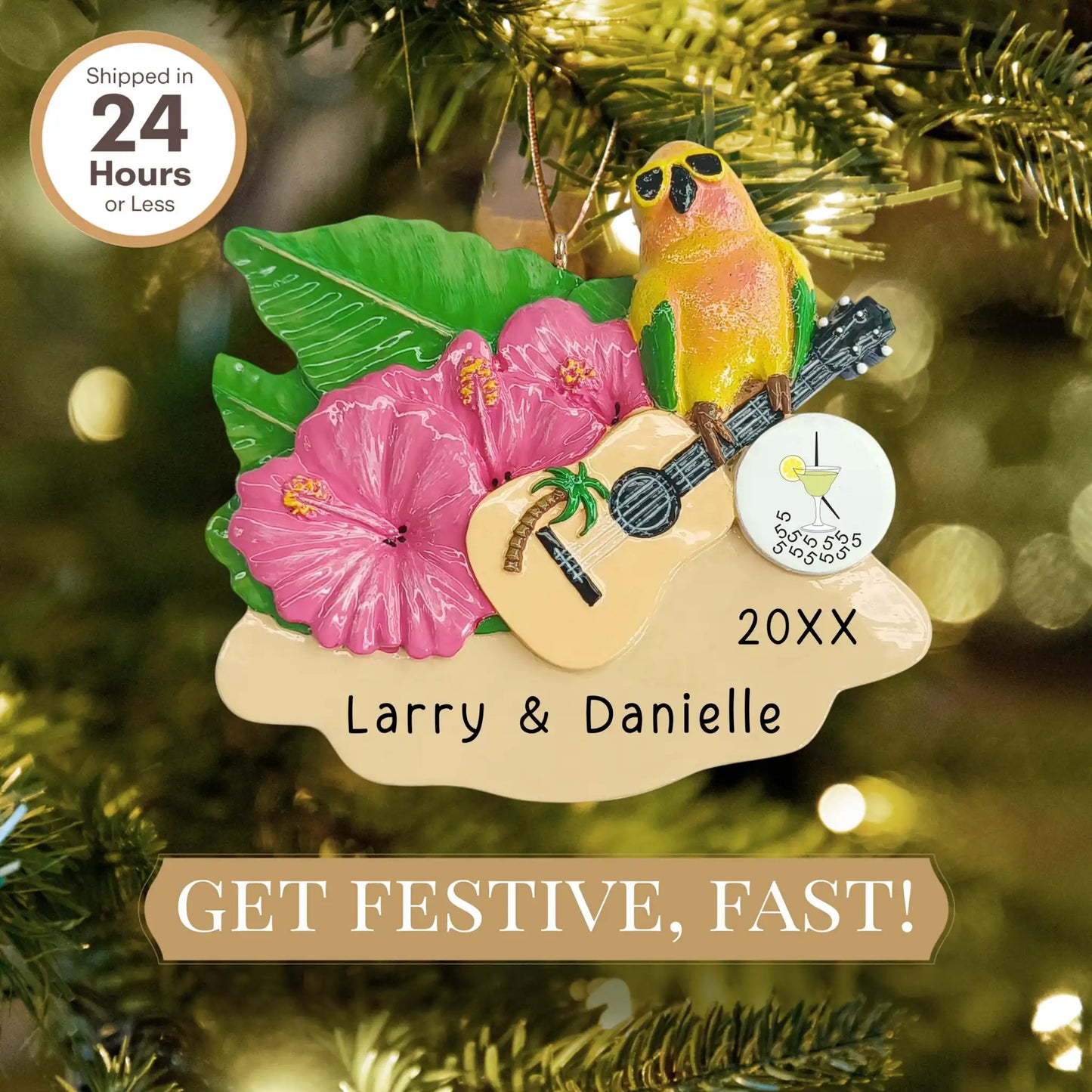 Adorno personalizado de Jimmy Buffet "5 O'Clock Somewhere"