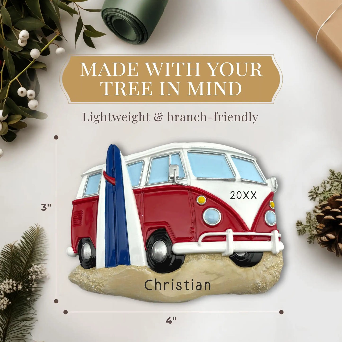 Adorno personalizado de furgoneta camper estilo VW