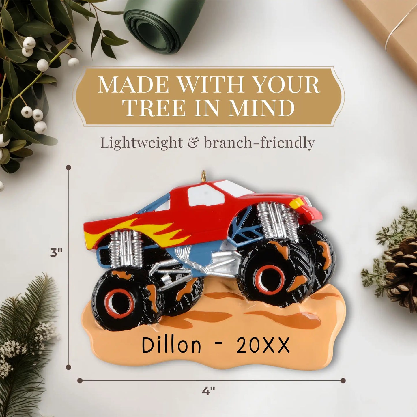 Adorno personalizado de Monster Truck Muddin