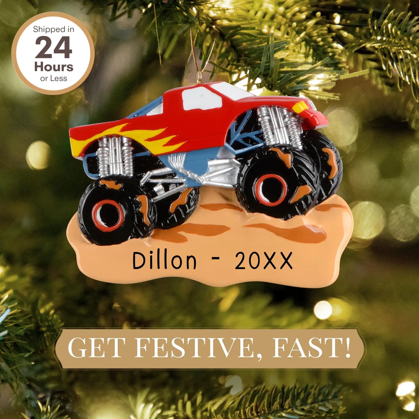 Adorno personalizado de Monster Truck Muddin