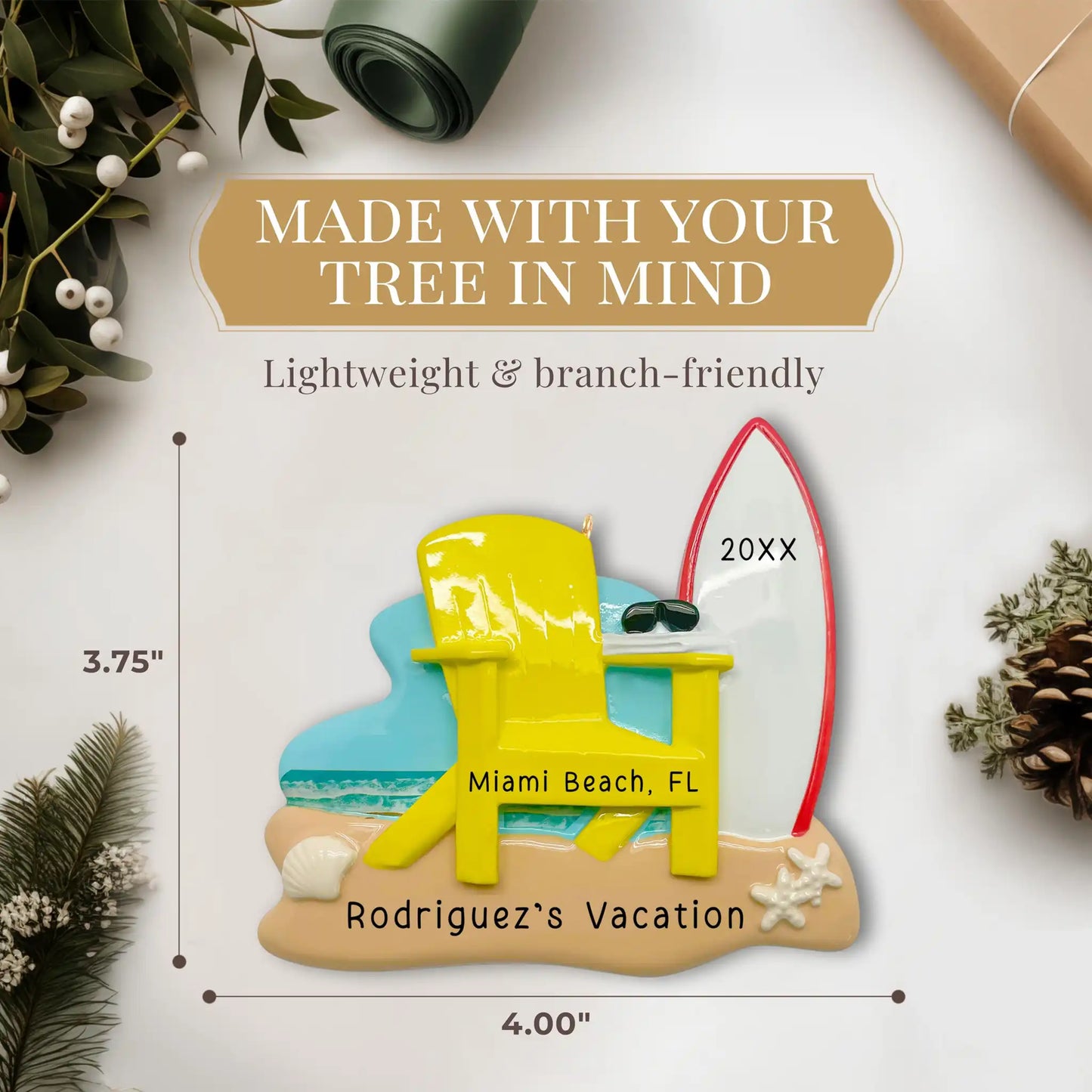 Adorno personalizado de silla Adirondack para vacaciones en la playa