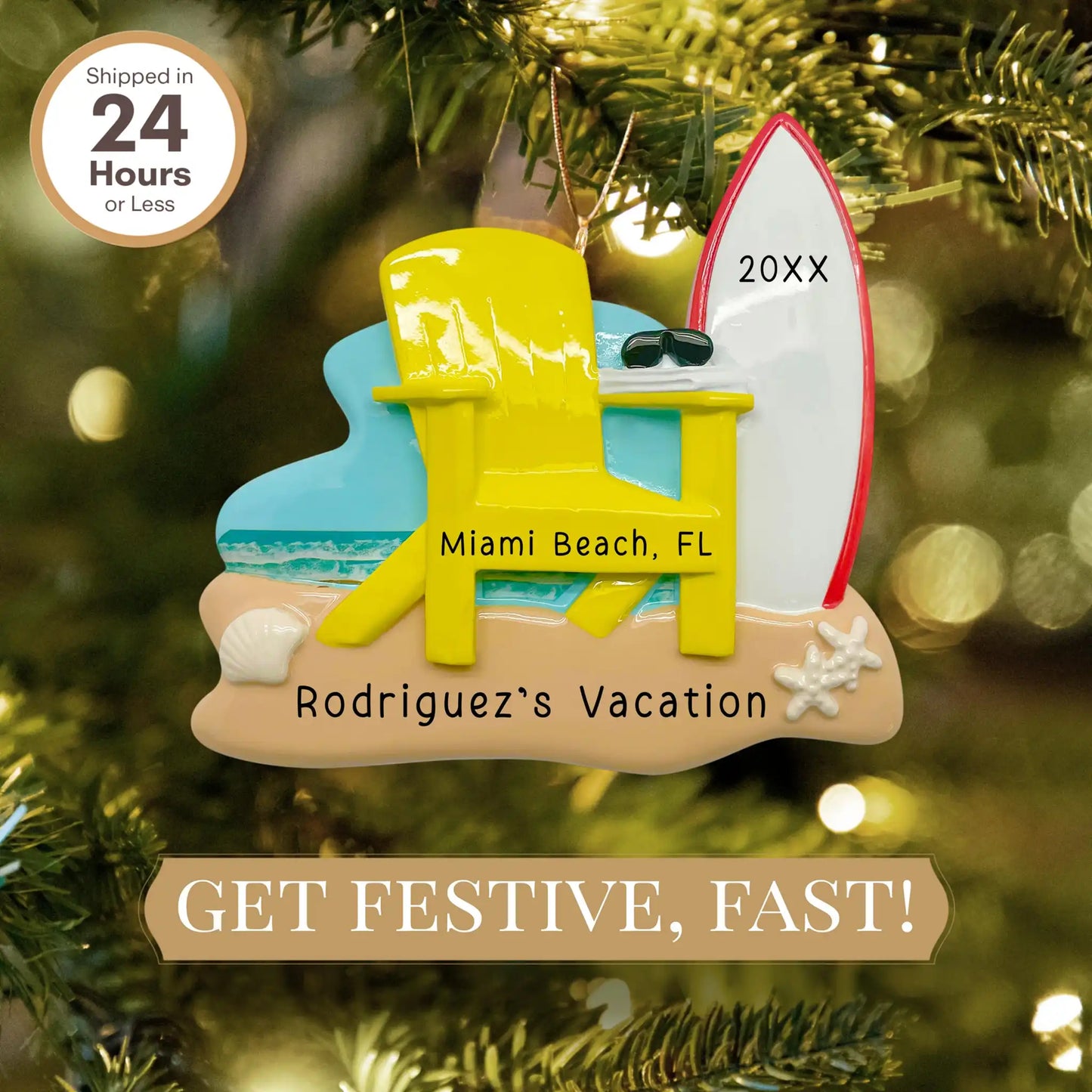 Adorno personalizado de silla Adirondack para vacaciones en la playa