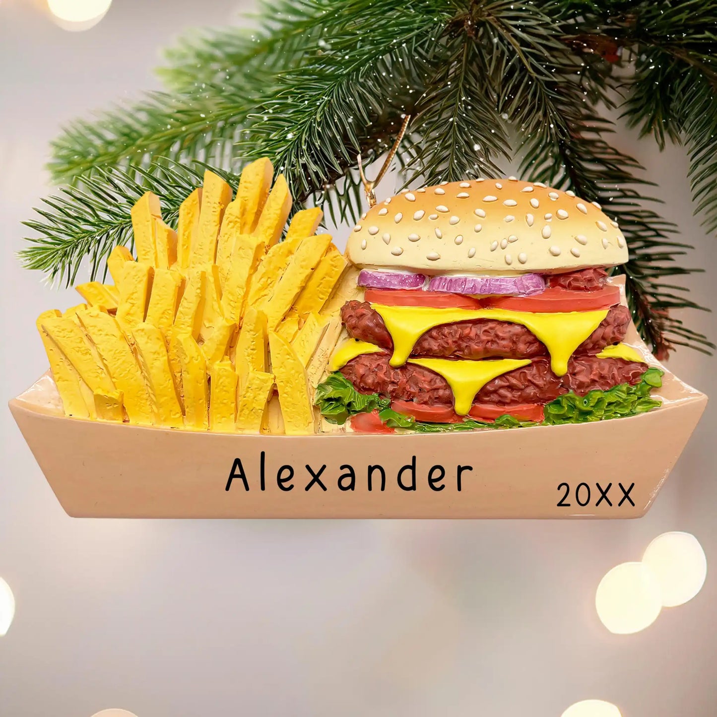 Burger & Fries Personalized Ornament