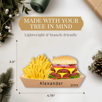 Burger & Fries Personalized Ornament