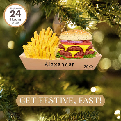 Burger & Fries Personalized Ornament