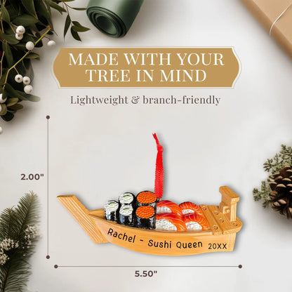 Sushi Boat Personalized Ornament