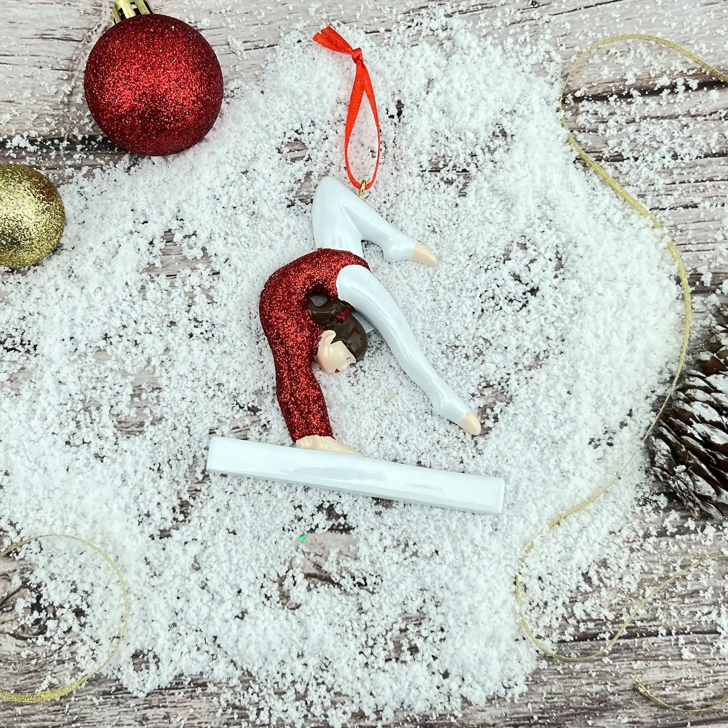 Gymnastics Girl Personalized Ornament - Glitter