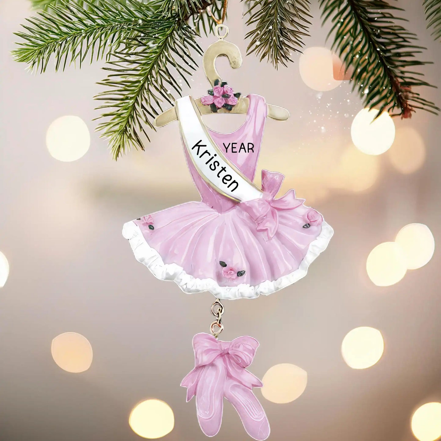 Adorno navideño de vestido de bailarina