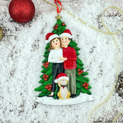 Cute Couple with Cat Personalized Ornament