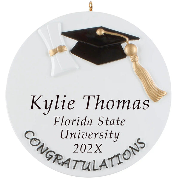 Graduation Personalized Ornament Engraved custom gift to celebrate graduation