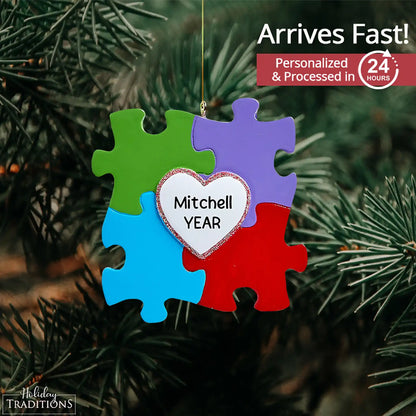 Adorno navideño sobre autismo 