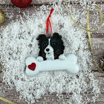 Australian Sheepdog Dog Bone Christmas Ornament