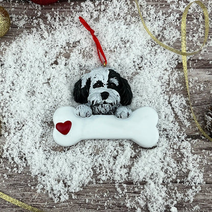 Havanese Dog Bone Christmas Ornament