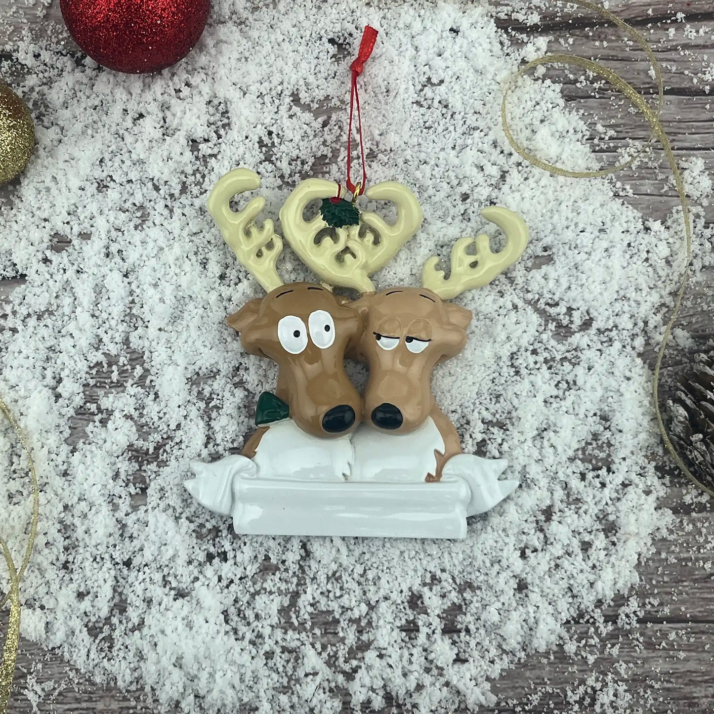 Reindeer Couple Christmas Ornament