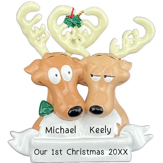 Reindeer Couple Christmas Ornament