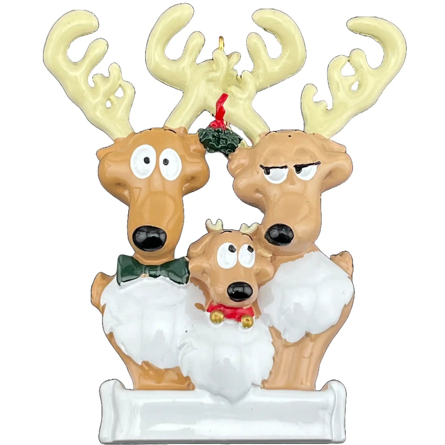 Reindeer Family of 3 Christmas Ornament