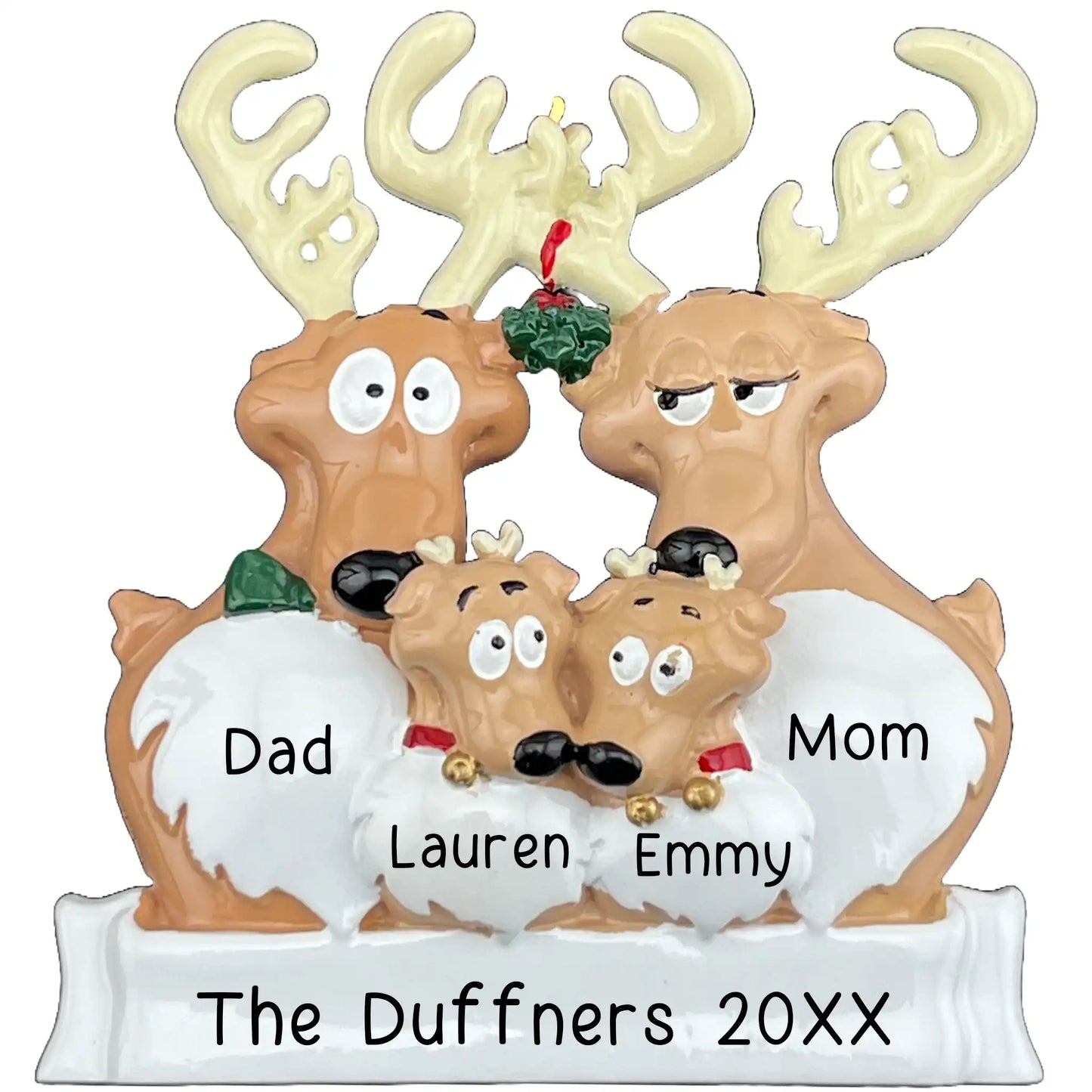 Reindeer Family of 4 Christmas Ornament