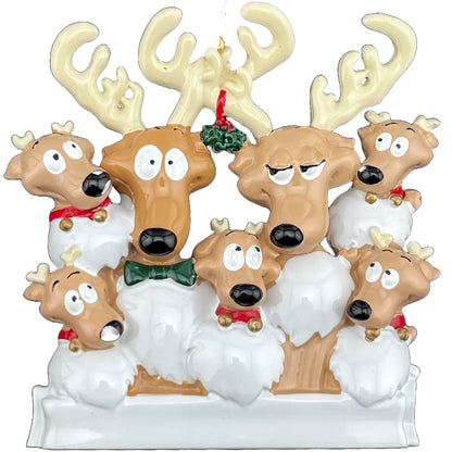 Reindeer Family of 7 Christmas Ornament