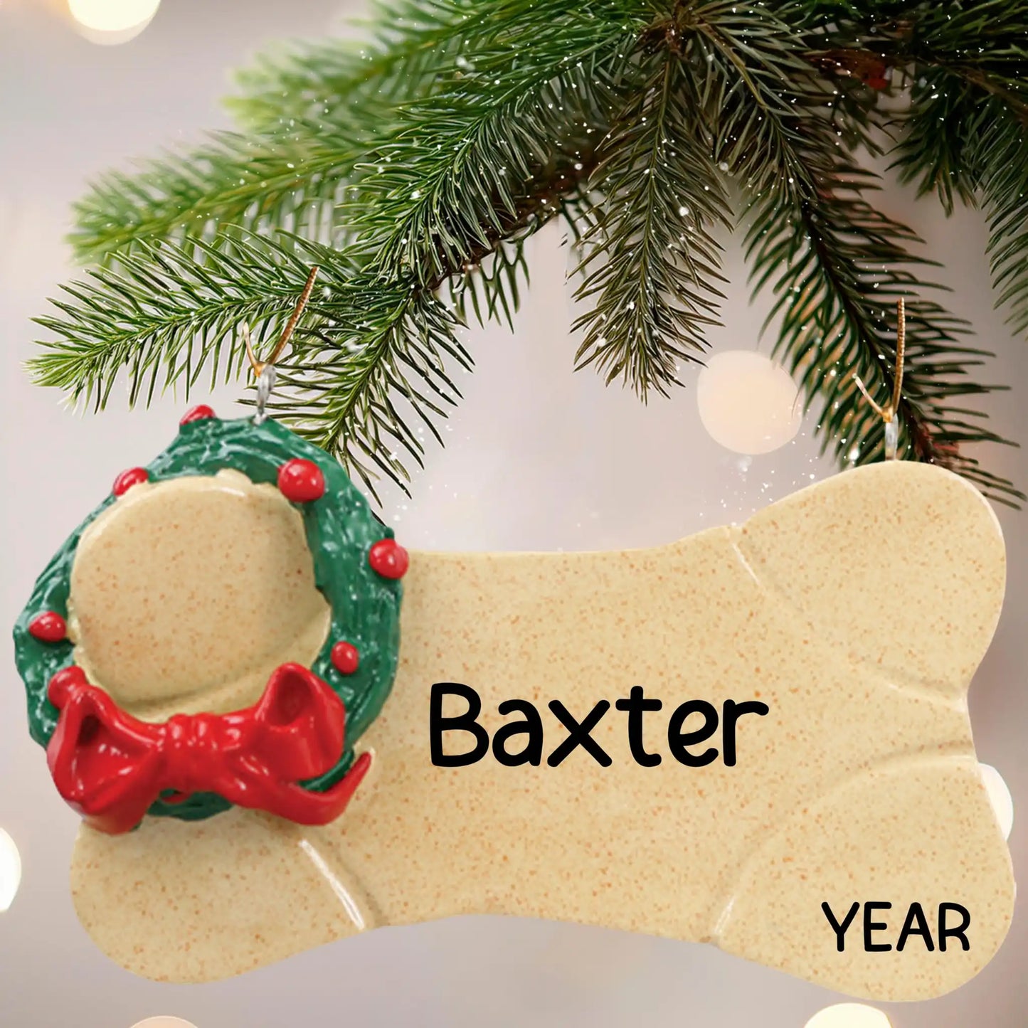 Brown Dog Bone Christmas Ornament