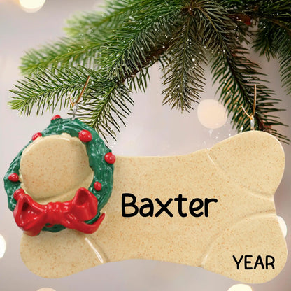 Brown Dog Bone Christmas Ornament