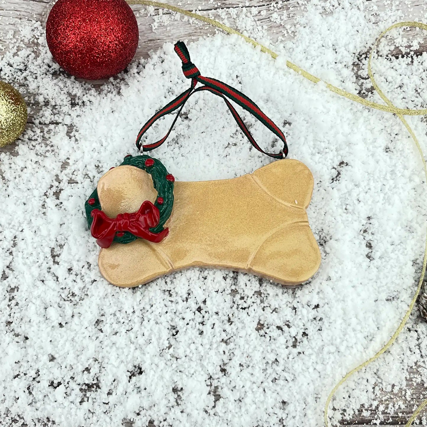 Brown Dog Bone Christmas Ornament