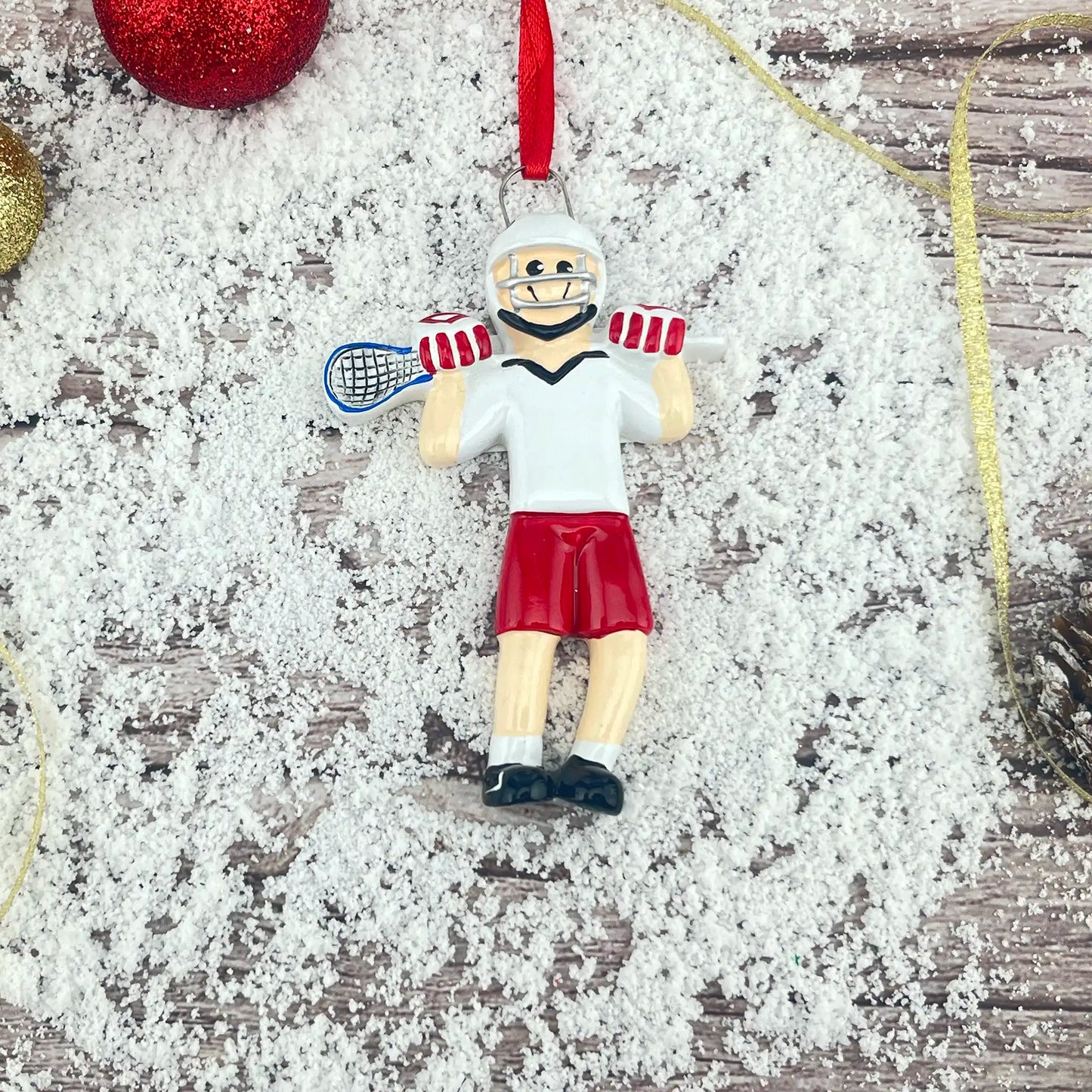 Lacrosse Player Personalized Ornament