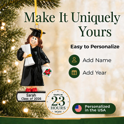 Graduation Girl Personalized Christmas Ornament