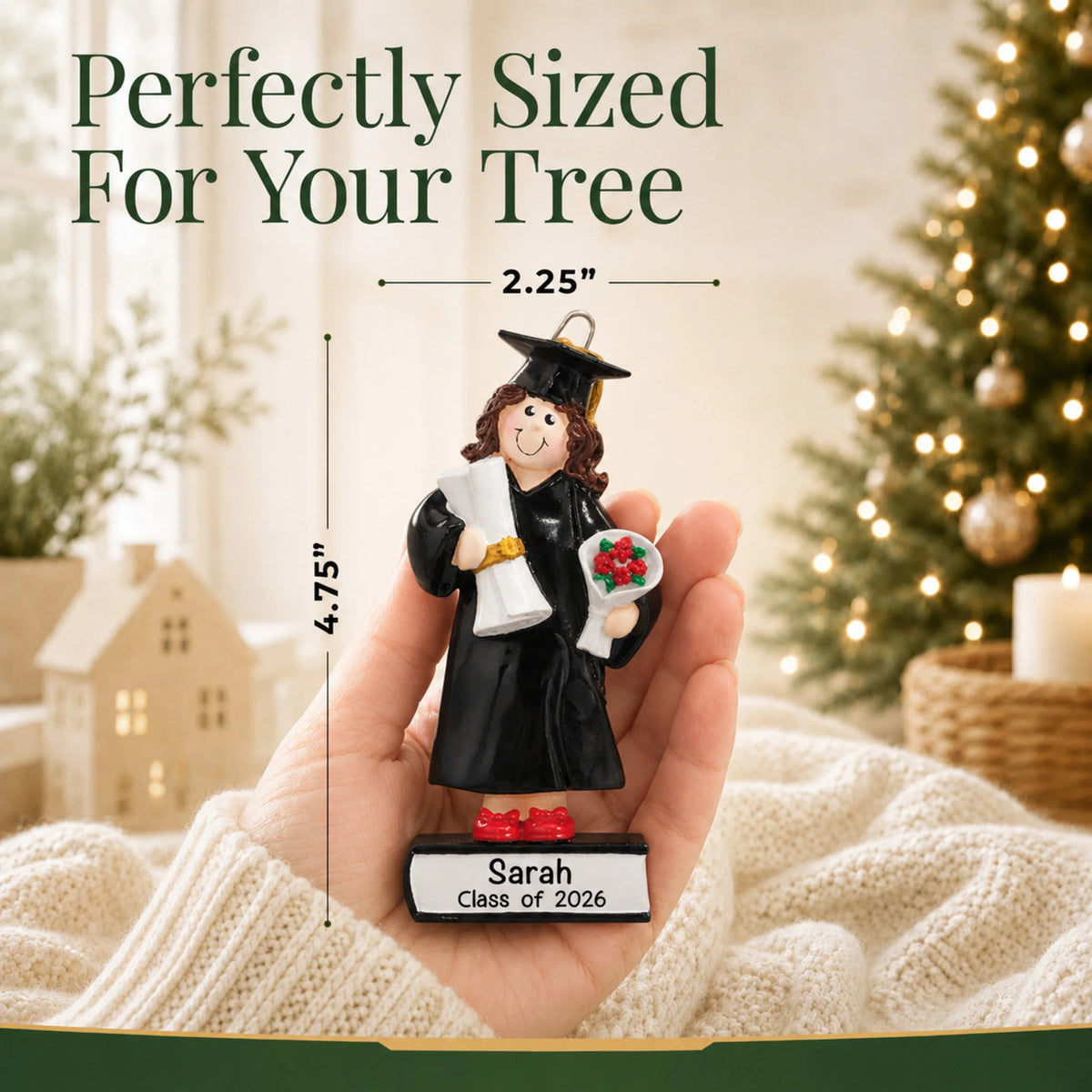 Graduation Girl Personalized Christmas Ornament