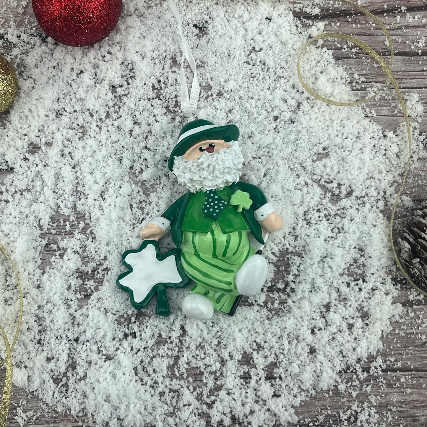 Irish Santa Christmas Leprechaun Personalized Ornament
