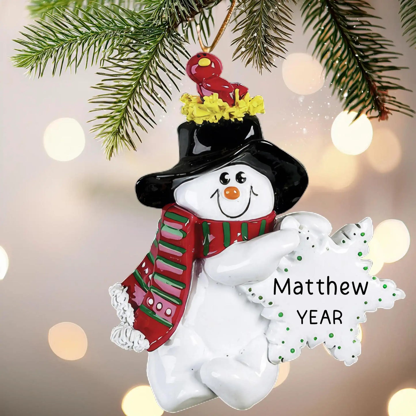 Adorno navideño de muñeco de nieve de invierno 