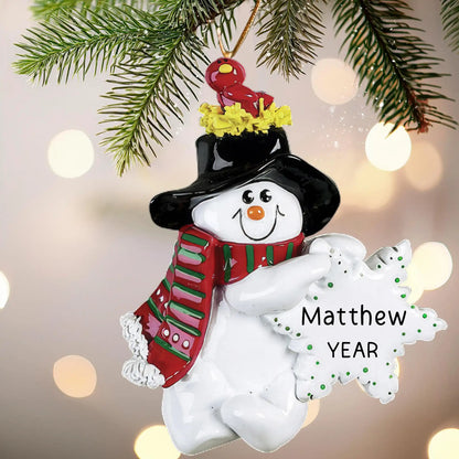 Adorno navideño de muñeco de nieve de invierno 