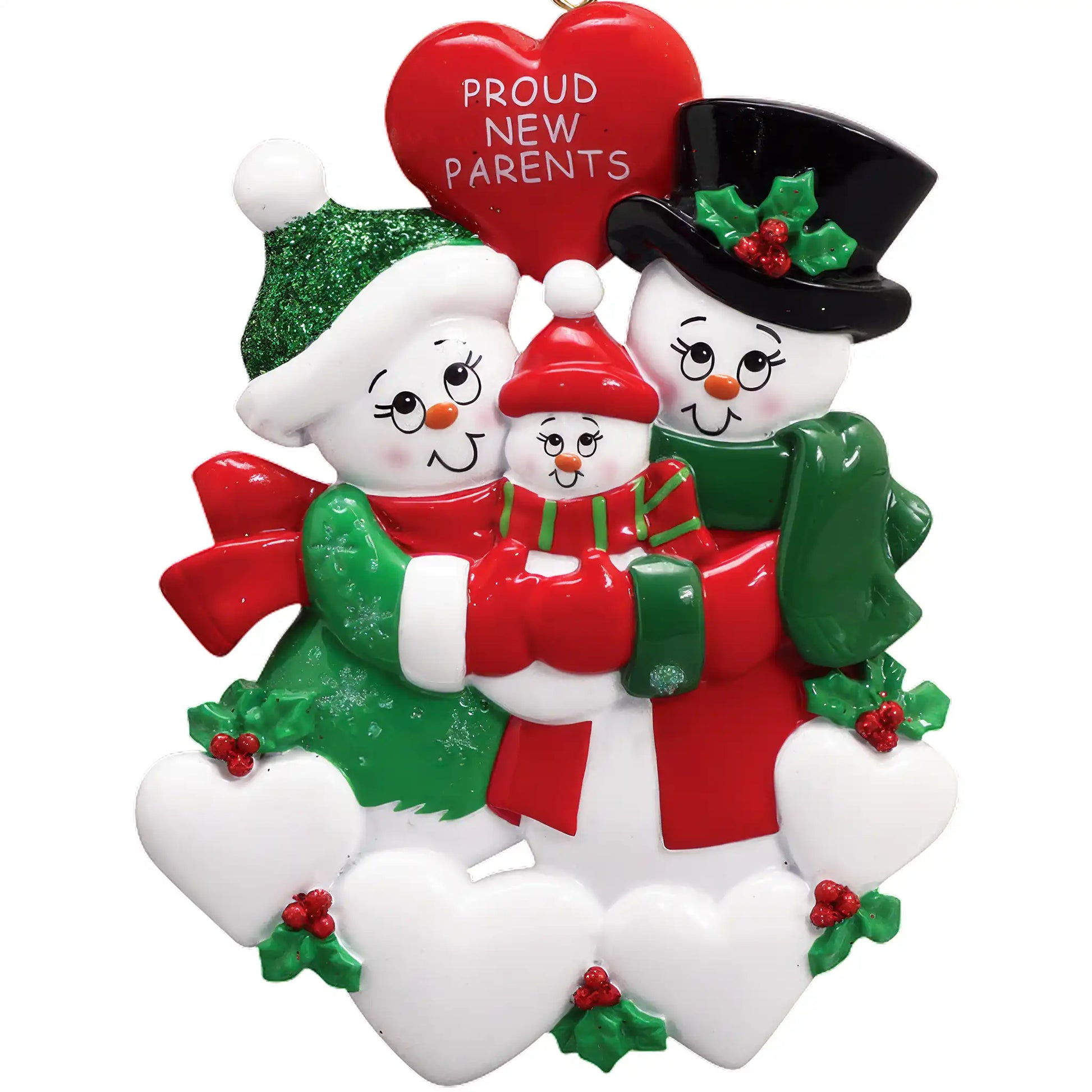 Celebrate baby’s first Christmas with a personalized new parents ornament. Laser engraved, gift wrapped, and shipped within 24 hours. A keepsake for proud parents.