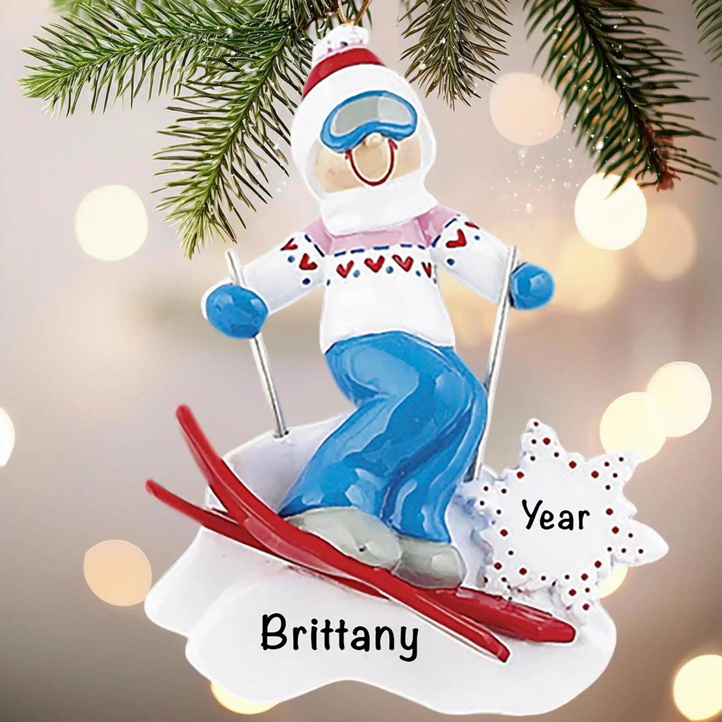Ski Girl Christmas Ornament