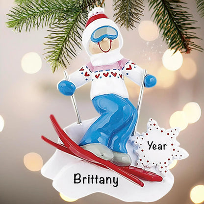 Ski Girl Christmas Ornament