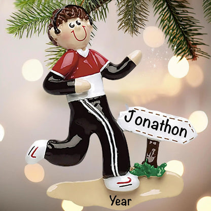 Guy Runner Personalized Ornament