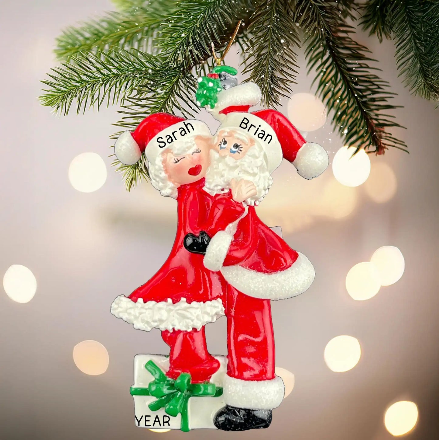 Mr. and Mrs. Claus Couple Christmas Ornament
