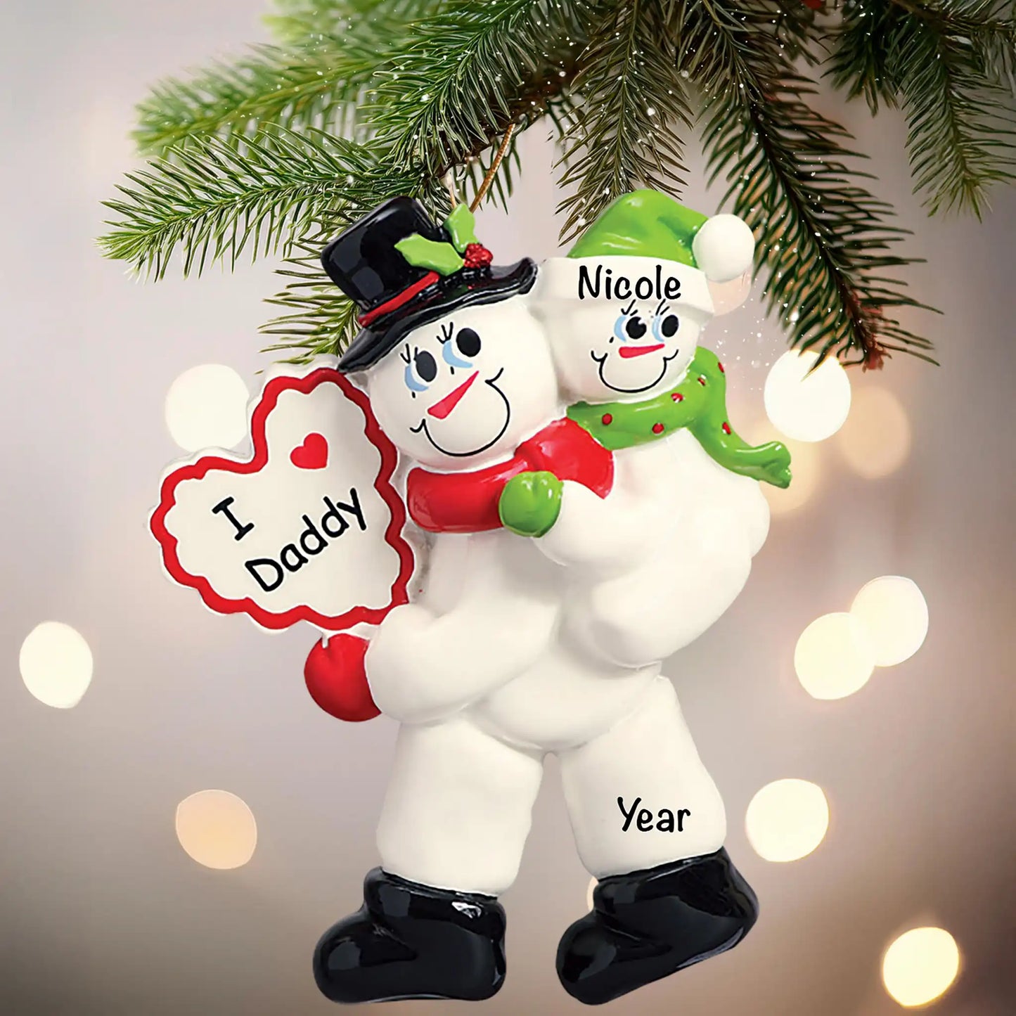 I Love Daddy Personalized Ornament - 1 Child