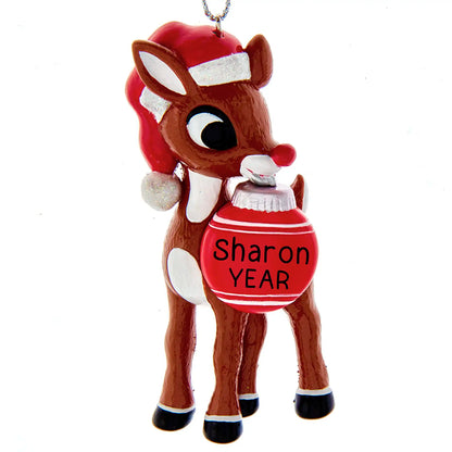 Rudolph The Red Rose Reindeer Christmas Ornament